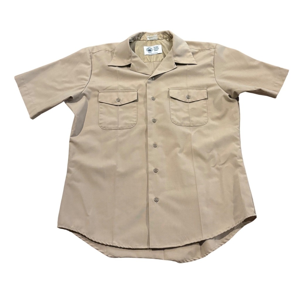 Mens Large DSCP Quarterdeck Collection NSU Navy Service Uniform Blouse Khaki Tan